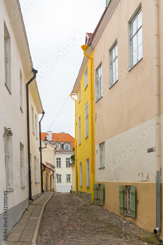 Rutu tänav is one of the 1600 streets of Tallinn. Road is paved with cobblestones. The area near Alexander Nevsky Cathedral in old town on Toompea hill is interesting for tourists in Estonia.  © Marina
