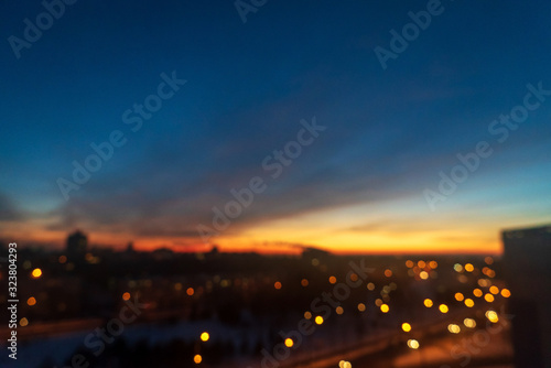 sunset over city, nice sunset sky © Maksim Shebeko