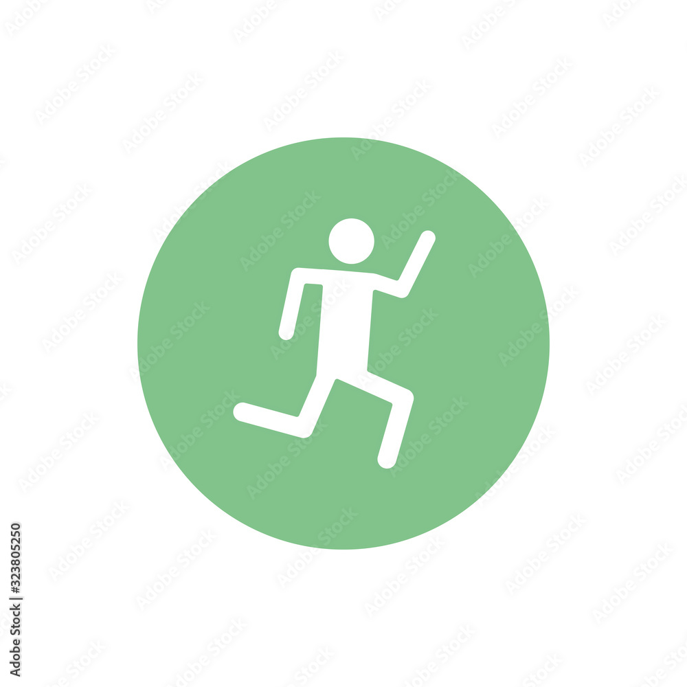 Isolated avatar running block silhouette style icon vector design Isolated avatar running block silhouette style icon vector design