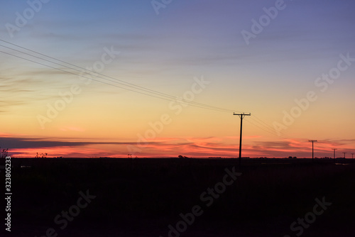 Pampas sunset landscape, La pampa, Argentina
