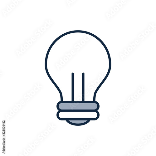 Isolated electric light bulb half line half color style icon vector design