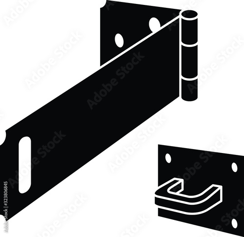 Hinge Safety Hasp icon, vector illustration