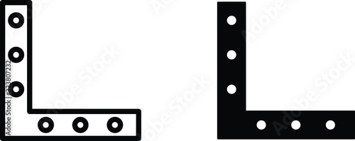 Mounting angle metal brackets icon, vector illustration