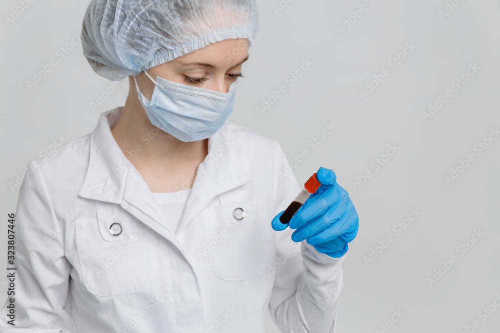 Isolated scientist analyses blood sample from Wuhan, China. Coronavirus outbreaking. Respiratory syndrome 2019-nCoV. Isolated scientist analyses blood sample from Wuhan, China. Coronavirus outbreaking. Respiratory syndrome 2019-nCoV.