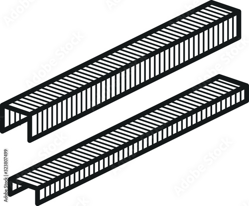 Staple icon, vector line illustration