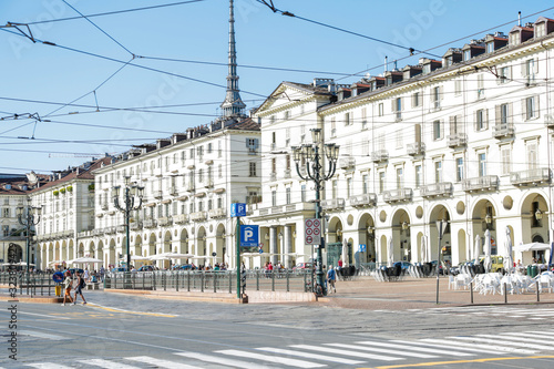Chiesa della Gran Madre and Piazza Vittorio Veneto, historical architectures and landscape in Turin, Piedmont Italy
