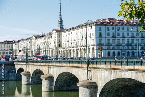 Chiesa della Gran Madre and Piazza Vittorio Veneto, historical architectures and landscape in Turin, Piedmont Italy photo