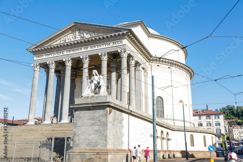 Chiesa della Gran Madre and Piazza Vittorio Veneto, historical architectures and landscape in Turin, Piedmont Italy photo