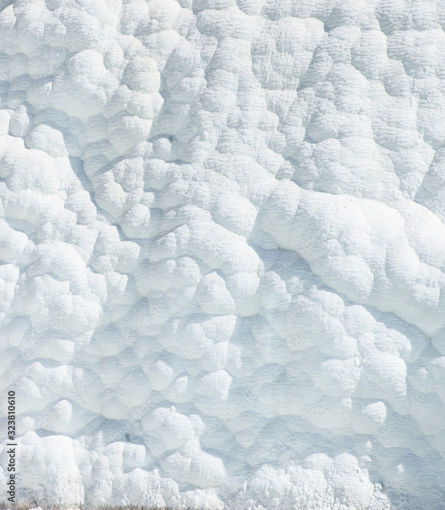Pamukalle Turkey sedimentation calk walls as a white bubble background pattern Pamukalle Turkey sedimentation calk walls as a white bubble background pattern
