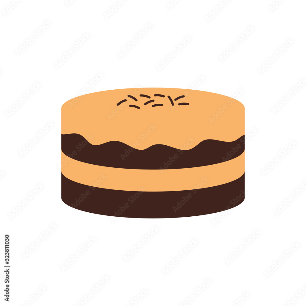 Isolated sweet cake flat style icon vector design Isolated sweet cake flat style icon vector design