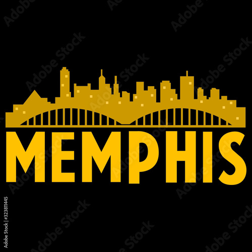 Memphis City Luxury gold concept art - VECTOR