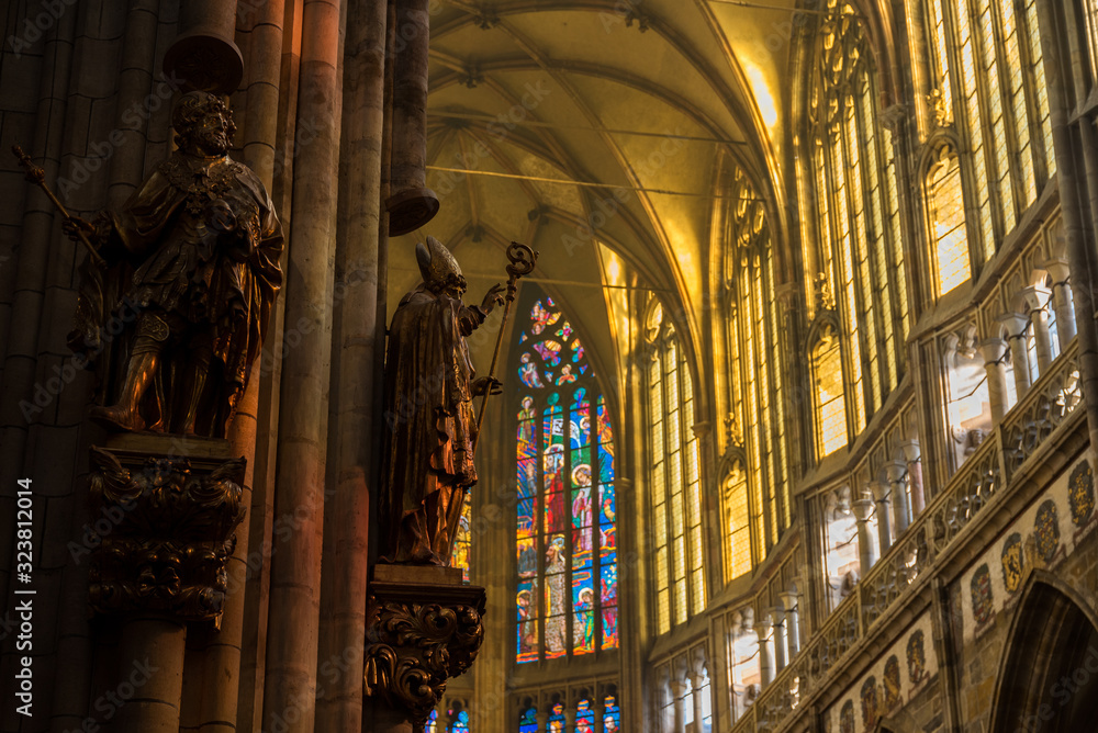 Internal of Saint Vitus cathedral in Prague