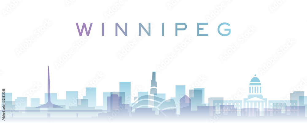 Winnipeg Transparent Layers Gradient Landmarks Skyline