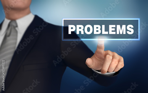 problems   pushing concept 3d illustration