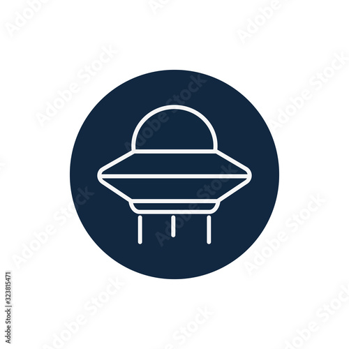 Isolated ufo line block style icon vector design