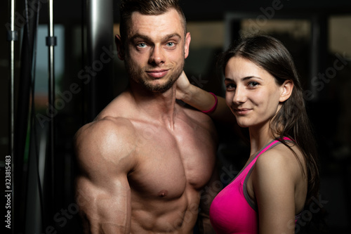 Bodybuilding Couple Showing Their Well Trained Body