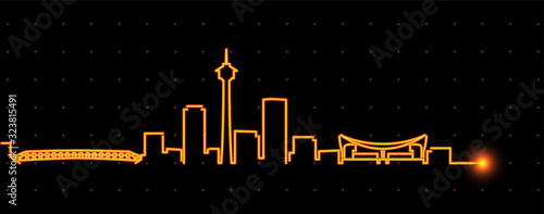 Calgary Light Streak Skyline Profile