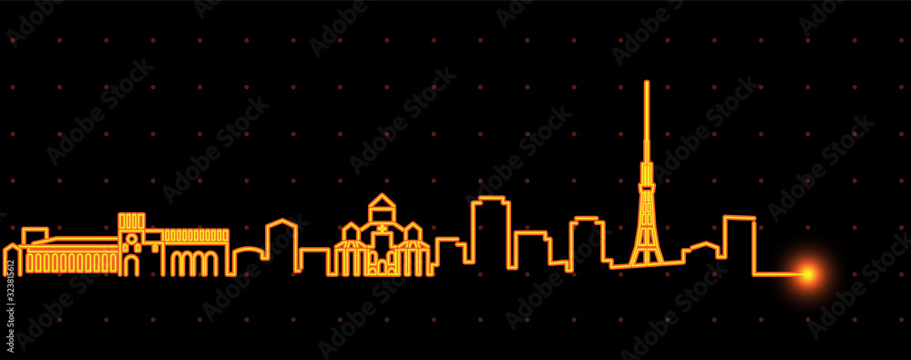 Fototapeta premium Yerevan Light Streak Skyline Profile