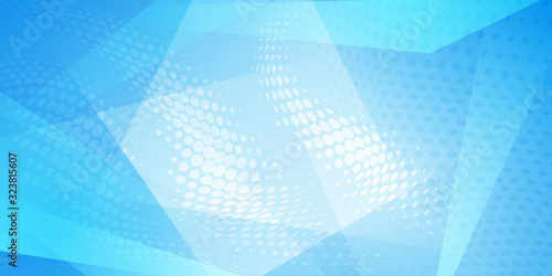 Abstract background made of halftone dots and straight lines in light blue colors