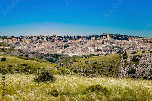 skyline of Matera, city with ancient Sassis