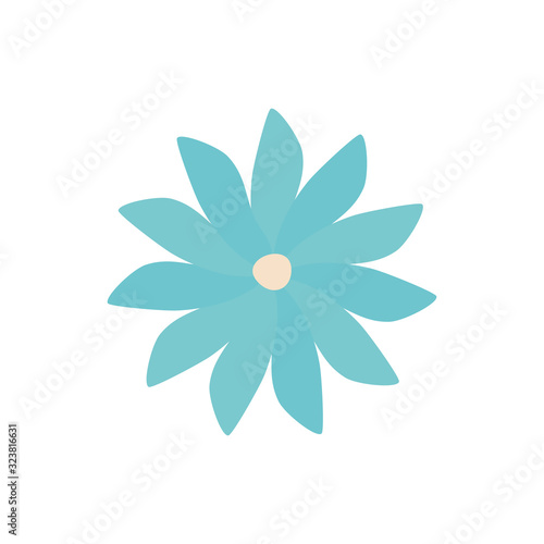 Isolated blue flower flat style icon vector design