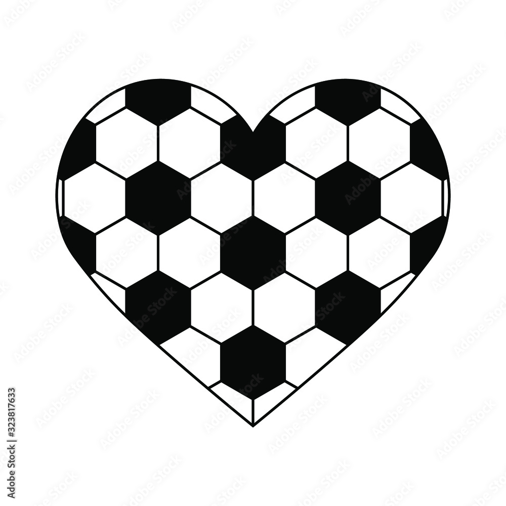 soccer ball heart isolated on white background. vector illustration soccer ball heart isolated on white background. vector illustration