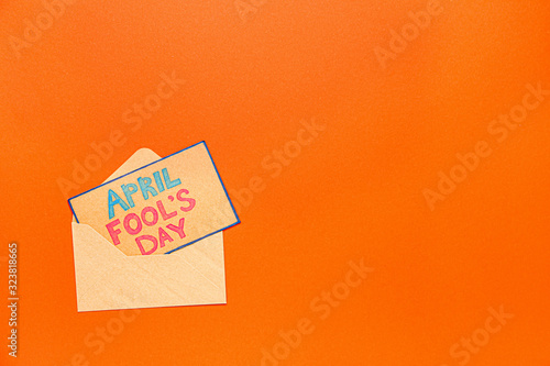 Letter with text APRIL FOOL...