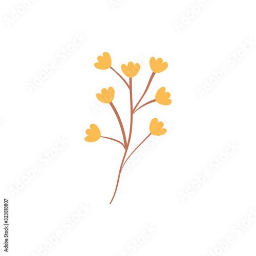 Isolated yellow flower flat style icon vector design