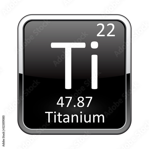 The periodic table element Titanium. Vector illustration