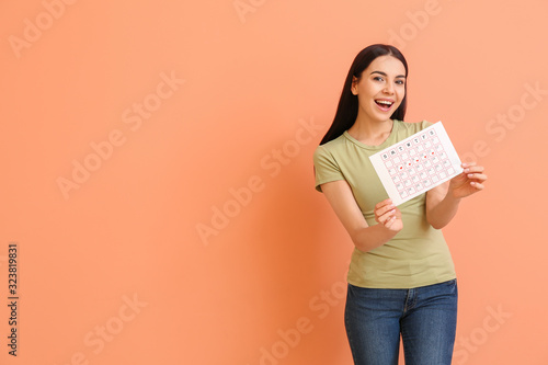 Young woman with menstrual ...