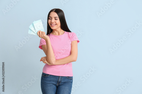 Young woman with menstrual ...