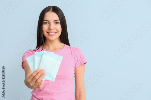 Young woman with menstrual ...