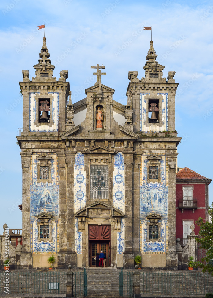 Facade of the Church of Santo Ildefonso, Porto, Portugal