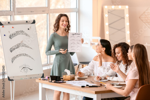 Young woman teaching studen...