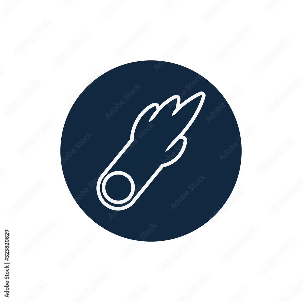 Isolated comet line block style icon vector design Isolated comet line block style icon vector design