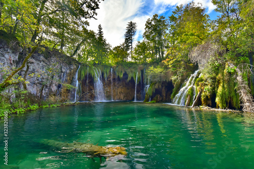 Galovački Buk Waterfall at Galovac lake in Plitvice Lakes National Park (Plitvička Jezera), Croatia photo