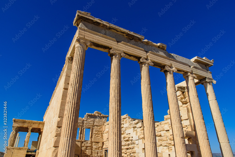 Erechtheion (Erechtheum), an ancient Greek temple at Acropolis in Athens, Greece
