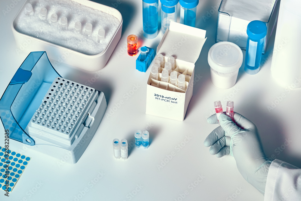 Novel coronavirus 2019 nCoV pcr diagnostics kit. This is Covid-19 real time PCR kit to detect 2019-nCoV virus RNA in clinical specimens. In vitro diagnostic test based on real-time PCR technology