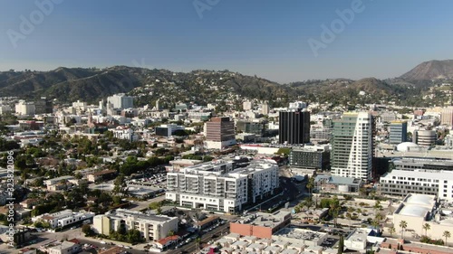 Hollywood  from Sunset and Cahuenga Aerial Shot