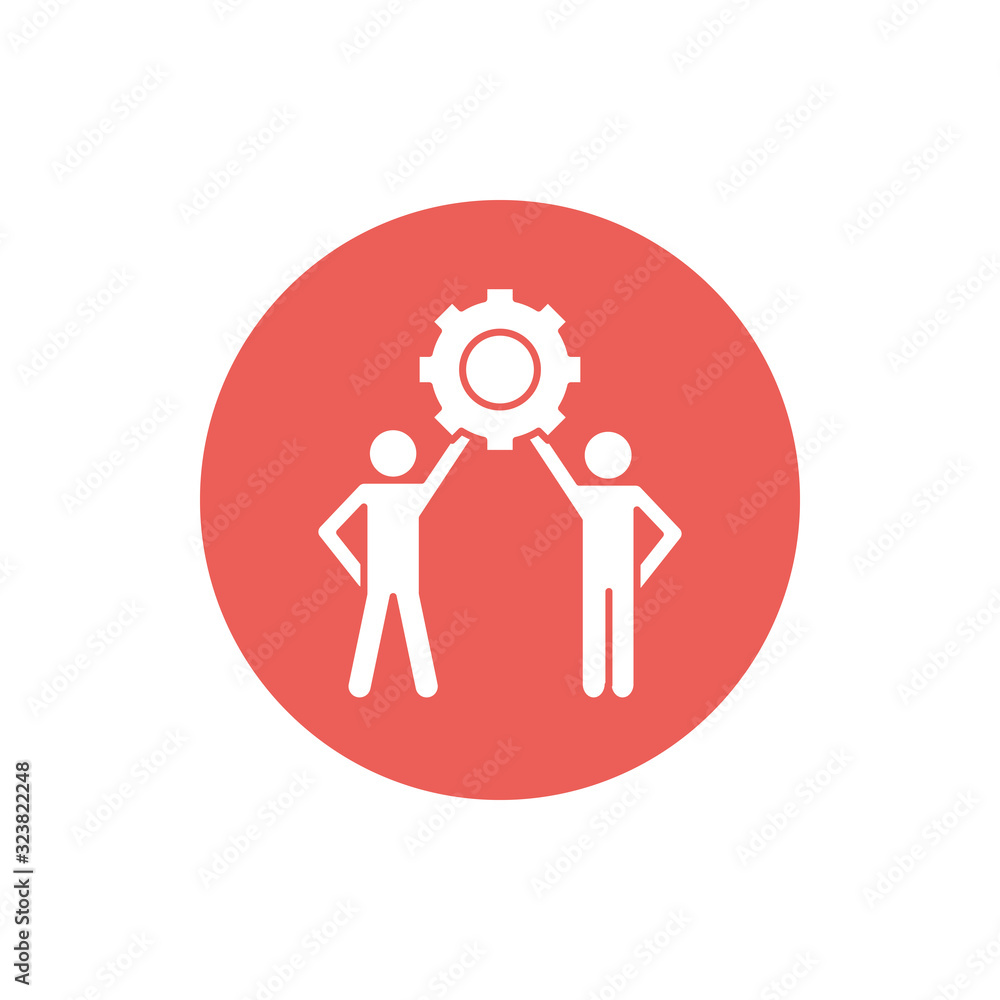 Isolated avatars with gear block silhouette style icon vector design Isolated avatars with gear block silhouette style icon vector design