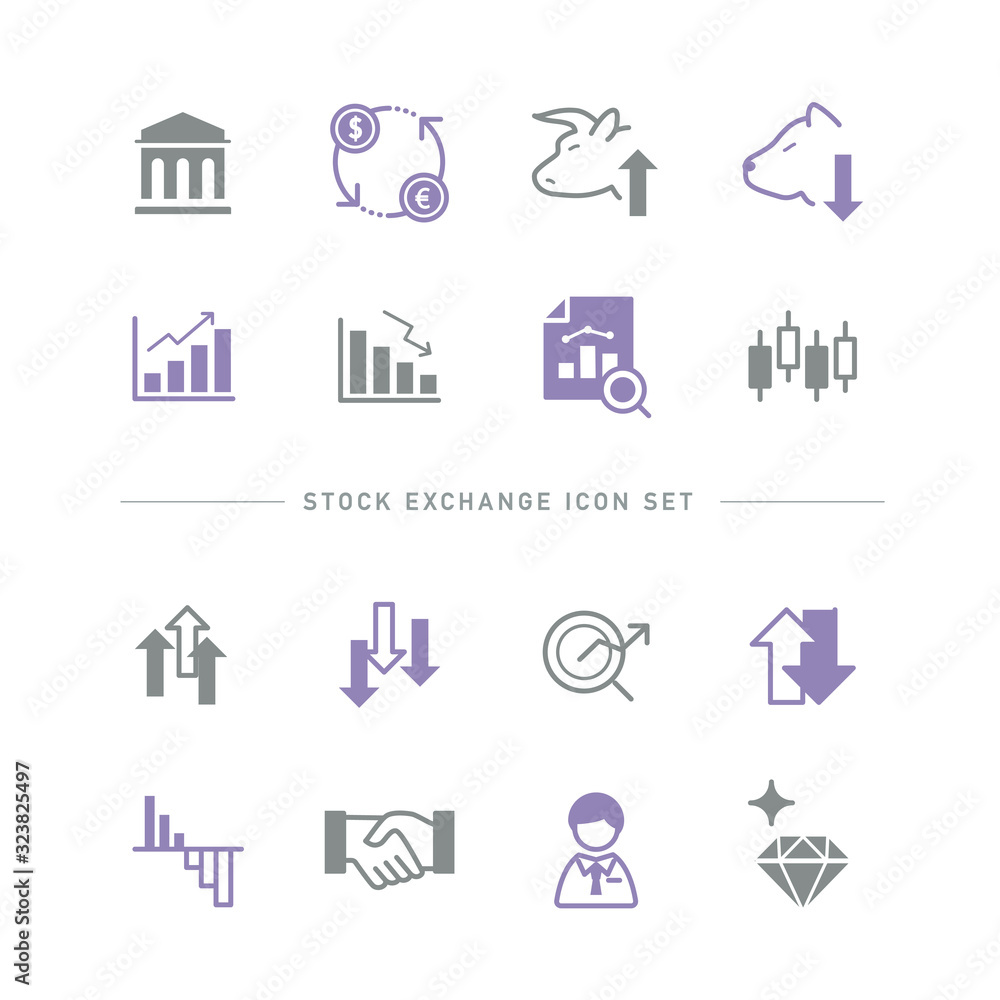STOCK EXCHANGE ICON SET STOCK EXCHANGE ICON SET