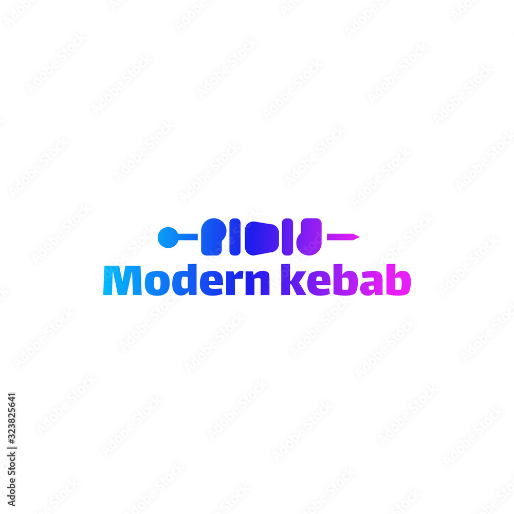 Kebab logo in gradient color style with sample text Kebab logo in gradient color style with sample text