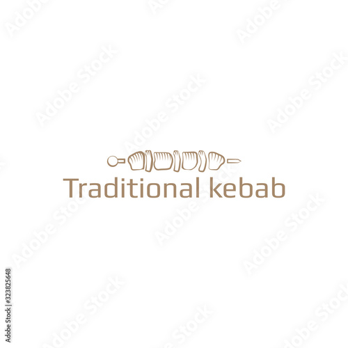 Shish kebab logo in vintage style with sample text
