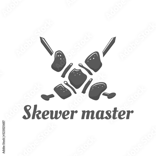 Skewers black color logo in with sample text