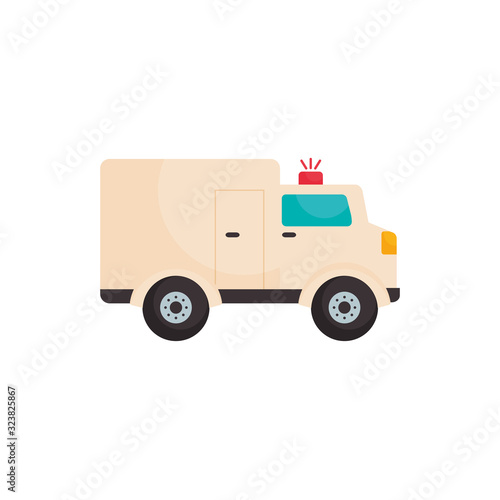 Isolated ambulance flat style icon of medical care concept vector design