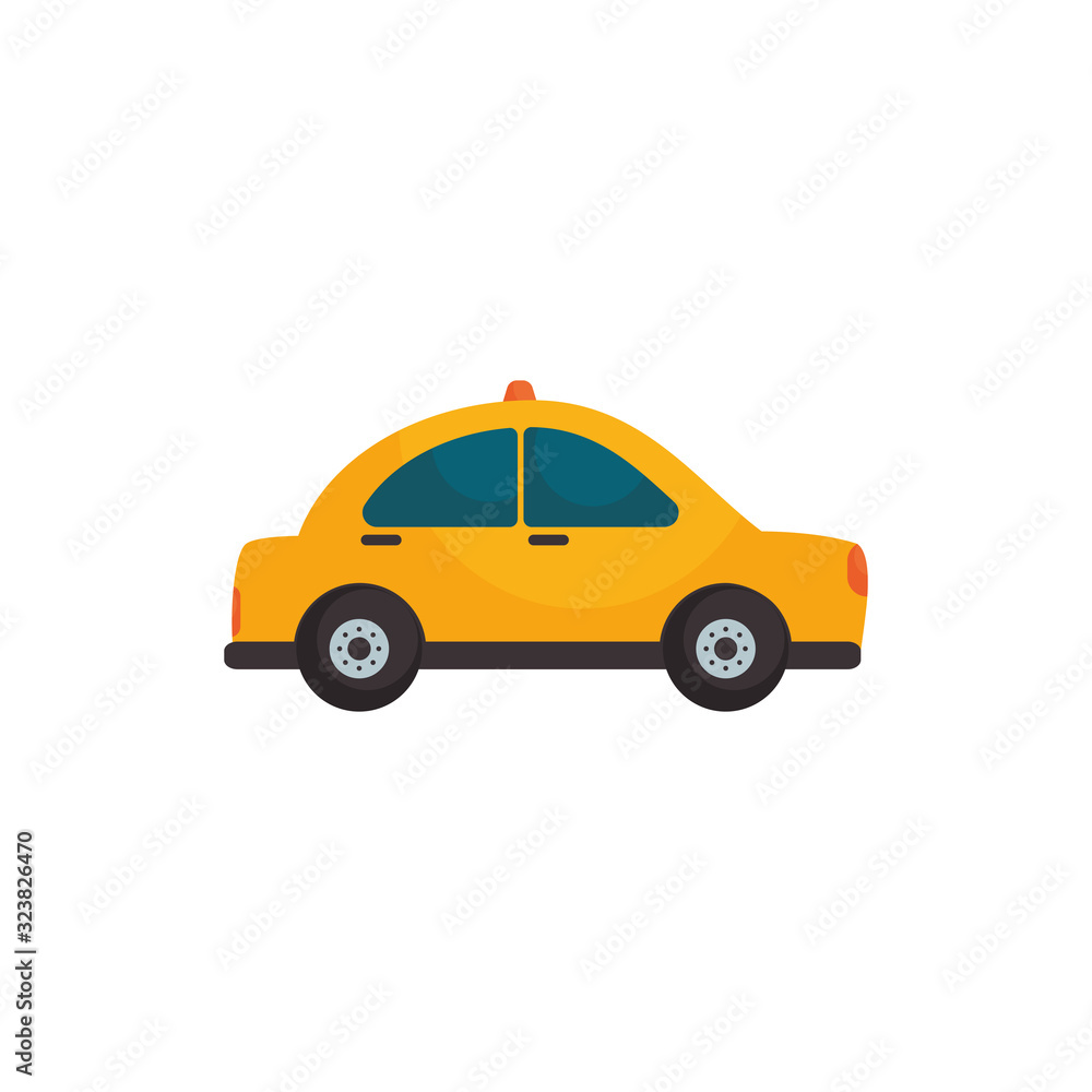 Isolated taxi vehicle flat style icon vector design