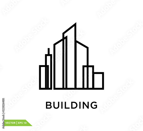 Building icon vector logo design template