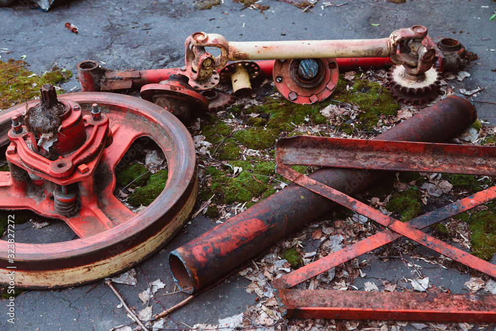 Old tractors and other farm material on a scrap yard Old tractors and other farm material on a scrap yard