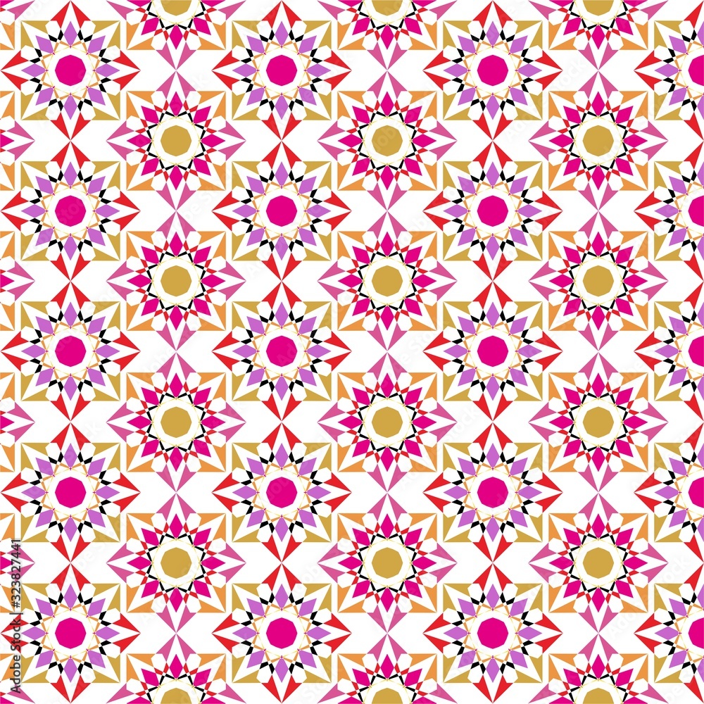 Colorful Seamless Pattern With Flowers , Abstract, Illustrator Floral Pattern Wallpaper 