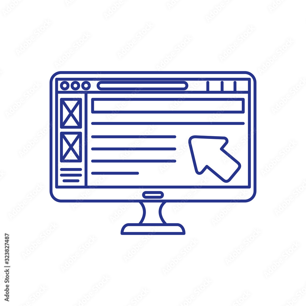 computer desktop with web page vector illustration design computer desktop with web page vector illustration design